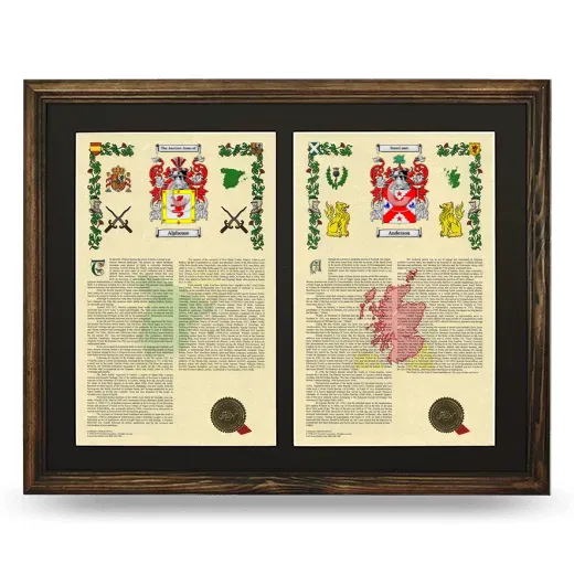 Double Armorial History Framed- Brown