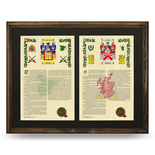Double Armorial History Framed- Brown