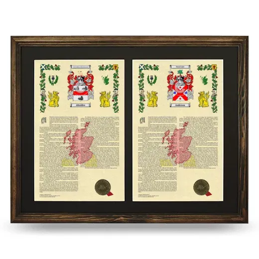 Double Armorial History Framed- Brown