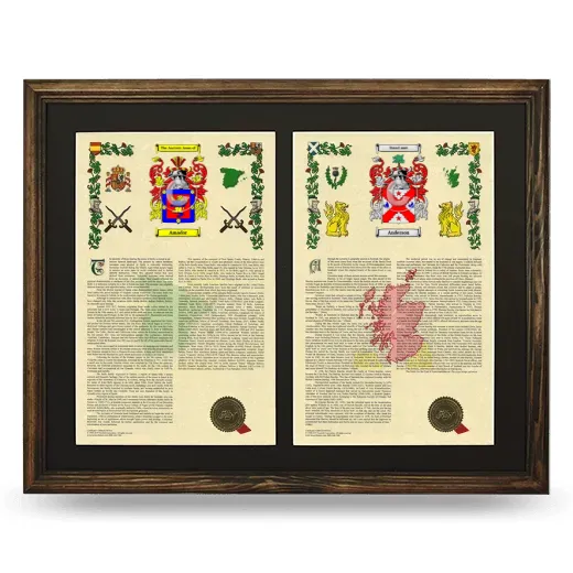Double Armorial History Framed- Brown