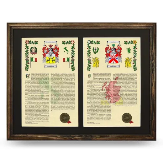 Double Armorial History Framed- Brown