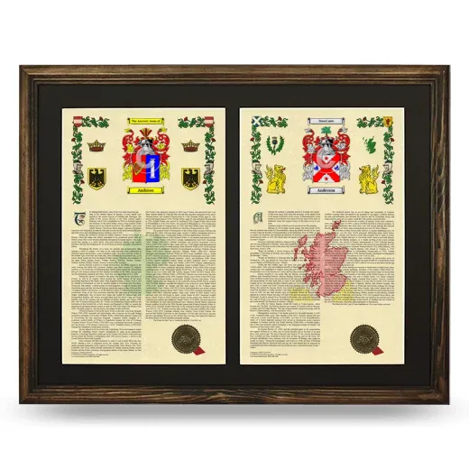 Double Armorial History Framed- Brown