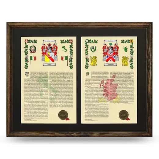 Double Armorial History Framed- Brown