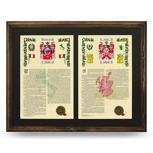 Double Armorial History Framed- Brown