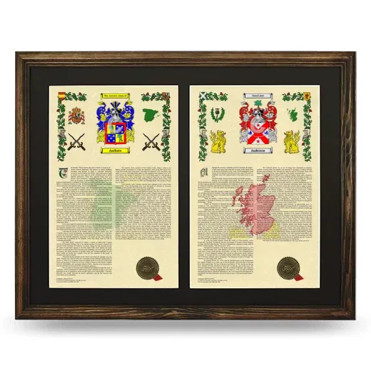 Double Armorial History Framed- Brown