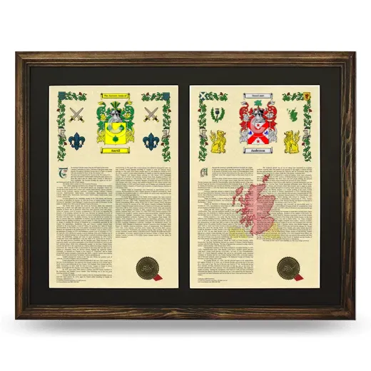 Double Armorial History Framed- Brown