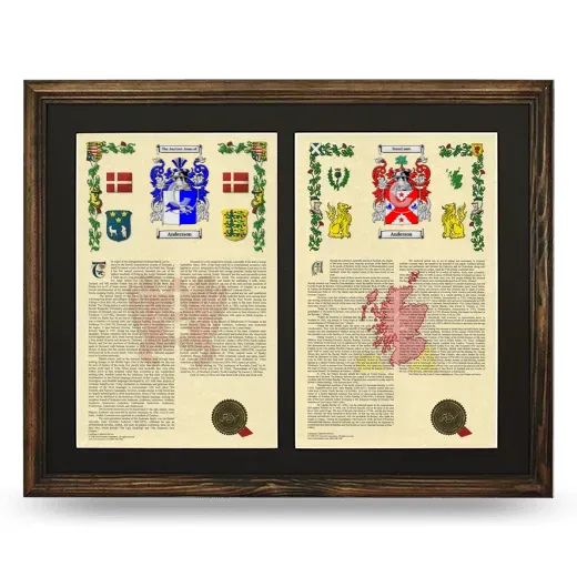 Double Armorial History Framed- Brown