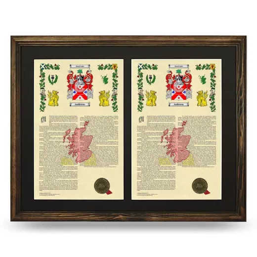 Double Armorial History Framed- Brown