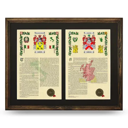 Double Armorial History Framed- Brown