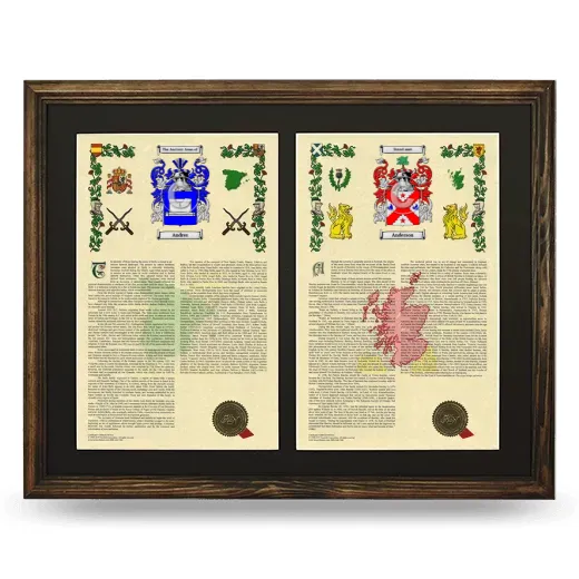 Double Armorial History Framed- Brown