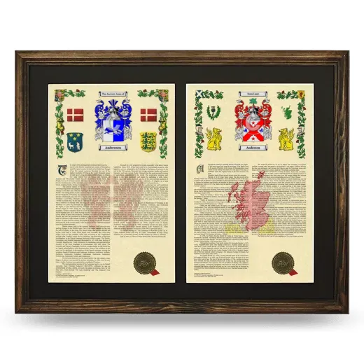 Double Armorial History Framed- Brown