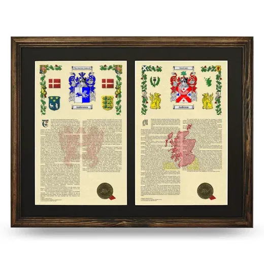 Double Armorial History Framed- Brown