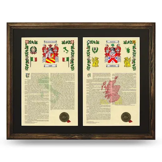 Double Armorial History Framed- Brown