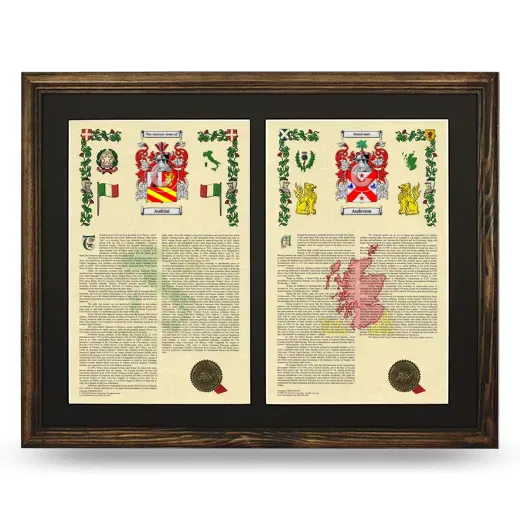 Double Armorial History Framed- Brown