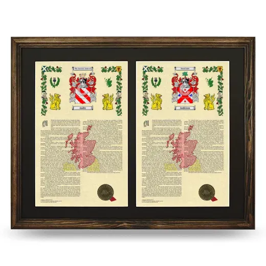 Double Armorial History Framed- Brown