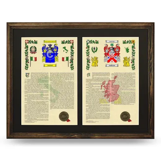 Double Armorial History Framed- Brown