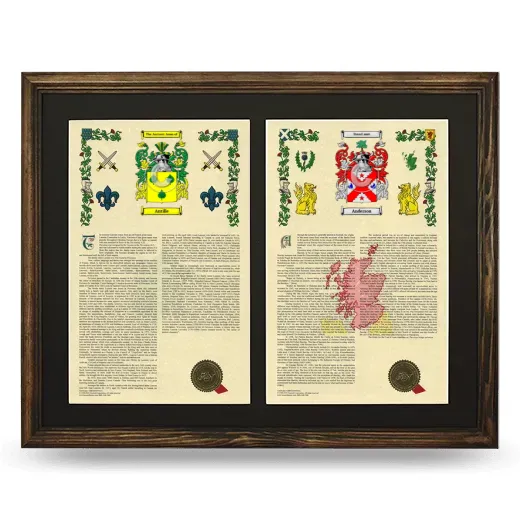Double Armorial History Framed- Brown
