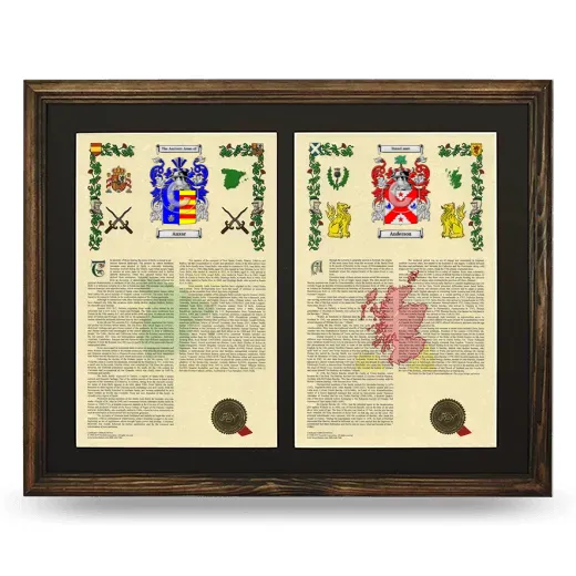 Double Armorial History Framed- Brown