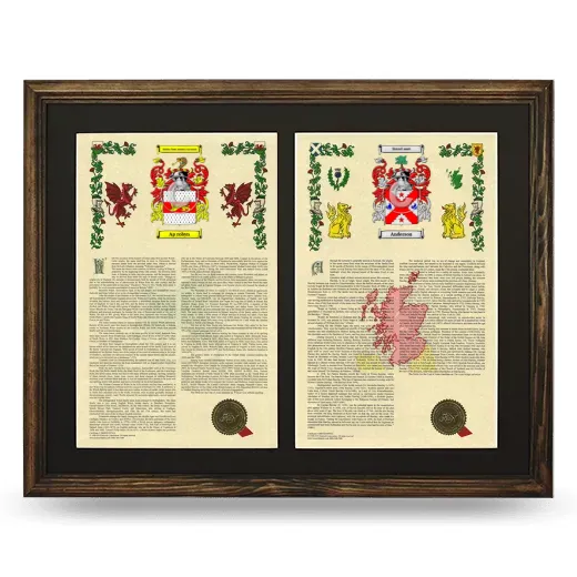 Double Armorial History Framed- Brown