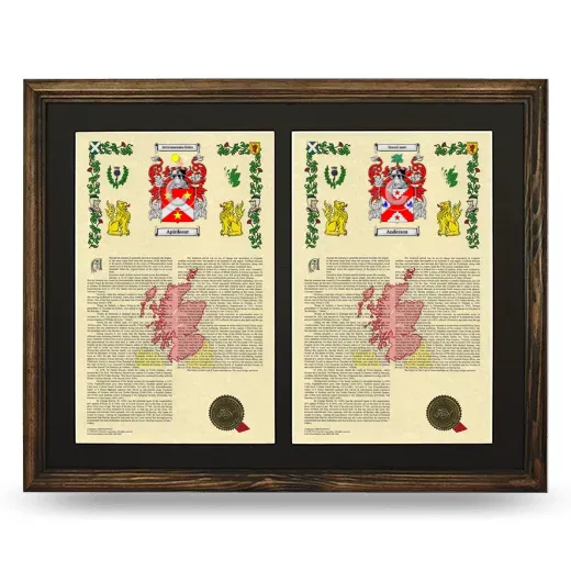 Double Armorial History Framed- Brown