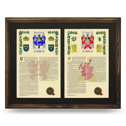 Double Armorial History Framed- Brown