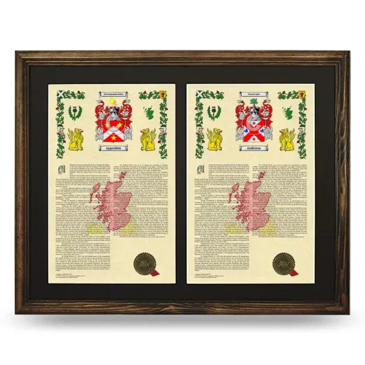 Double Armorial History Framed- Brown