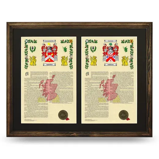 Double Armorial History Framed- Brown