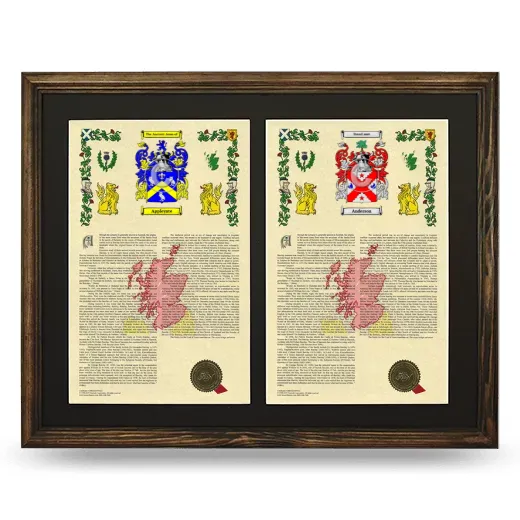 Double Armorial History Framed- Brown