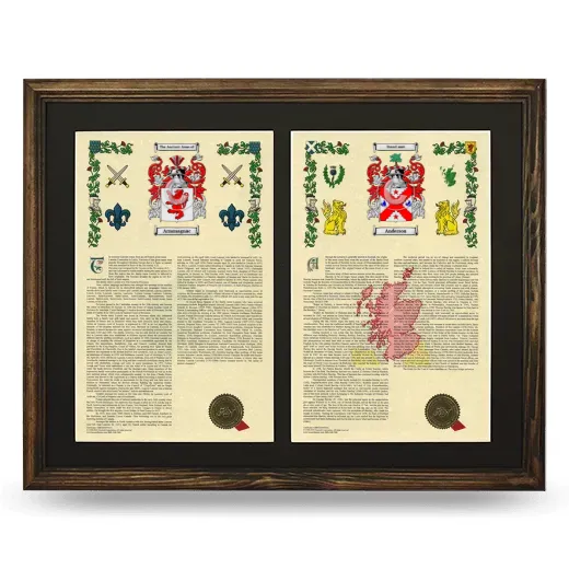 Double Armorial History Framed- Brown
