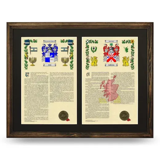 Double Armorial History Framed- Brown