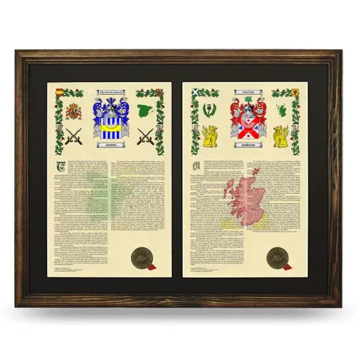 Double Armorial History Framed- Brown