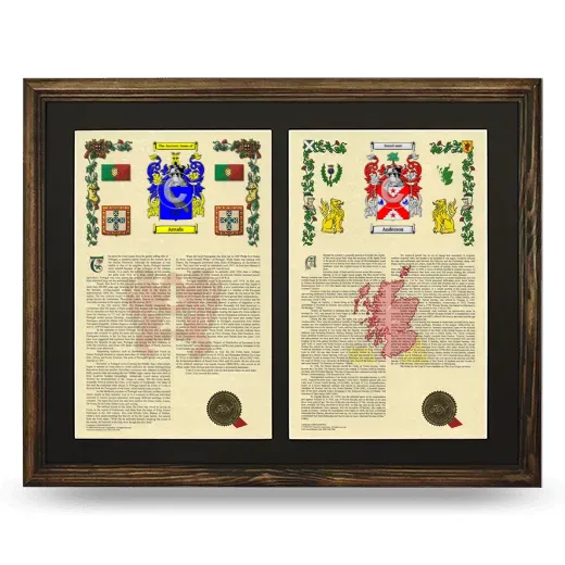 Double Armorial History Framed- Brown
