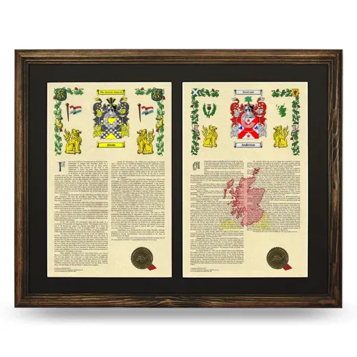 Double Armorial History Framed- Brown