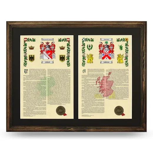 Double Armorial History Framed- Brown