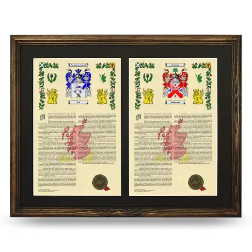 Double Armorial History Framed- Brown
