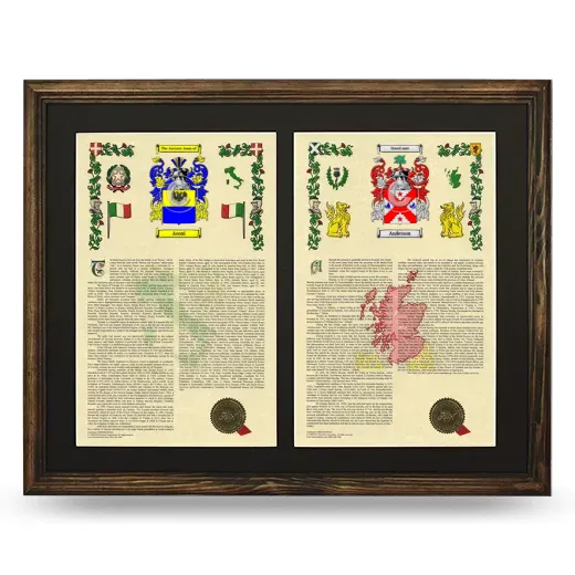 Double Armorial History Framed- Brown