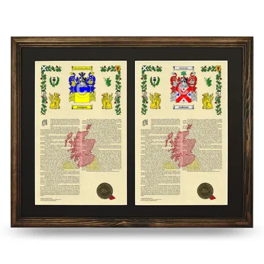 Double Armorial History Framed- Brown
