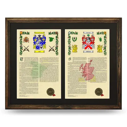 Double Armorial History Framed- Brown