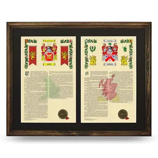 Double Armorial History Framed- Brown