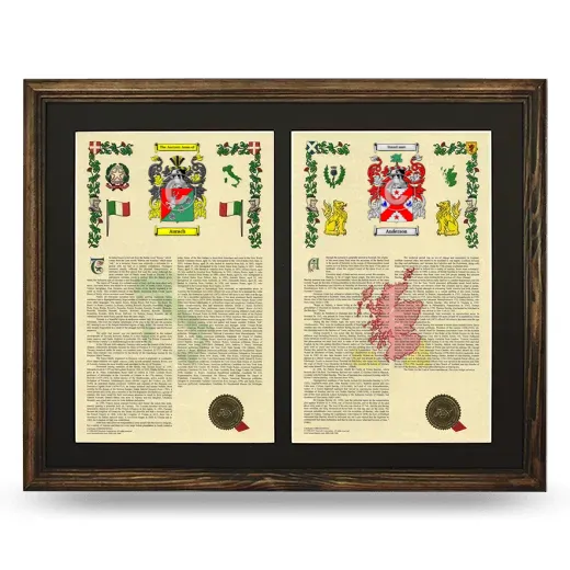 Double Armorial History Framed- Brown