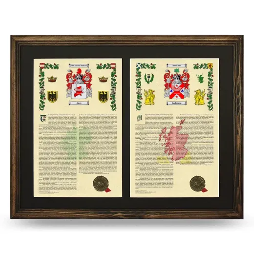 Double Armorial History Framed- Brown