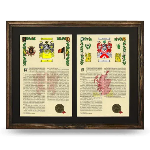 Double Armorial History Framed- Brown