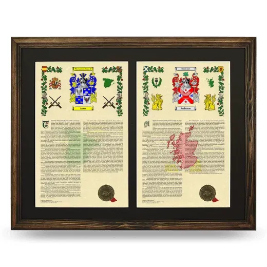 Double Armorial History Framed- Brown