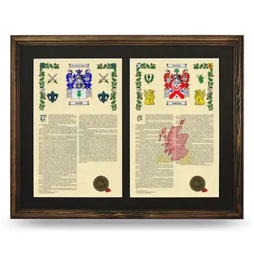 Double Armorial History Framed- Brown