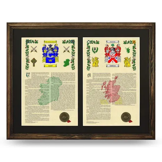Double Armorial History Framed- Brown