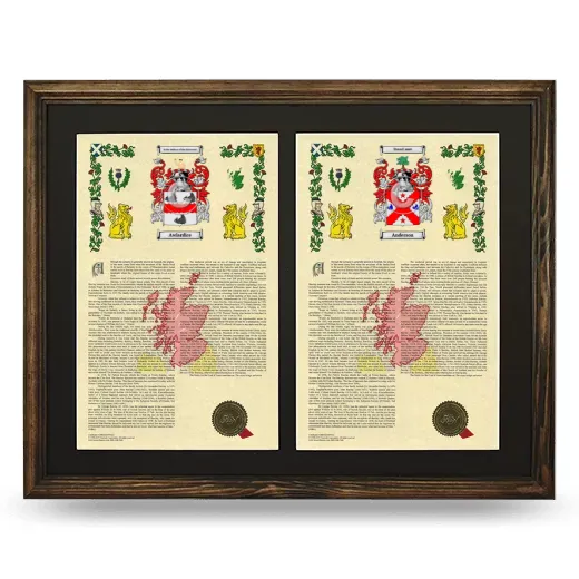 Double Armorial History Framed- Brown