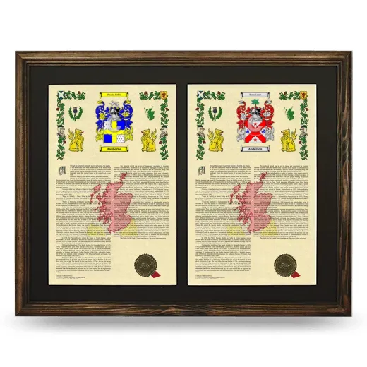Double Armorial History Framed- Brown