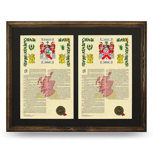 Double Armorial History Framed- Brown