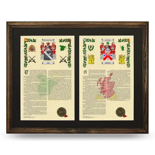 Double Armorial History Framed- Brown