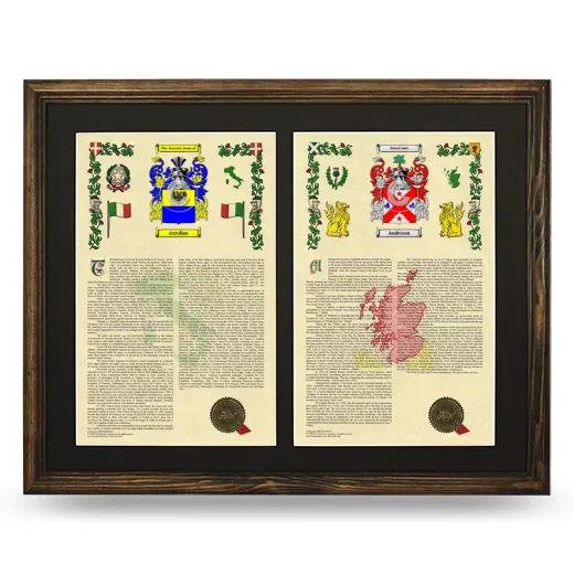 Double Armorial History Framed- Brown